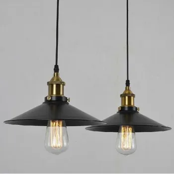 Coffee bar lighting vintage lampshade copper base single cord pendant light with edison bulb