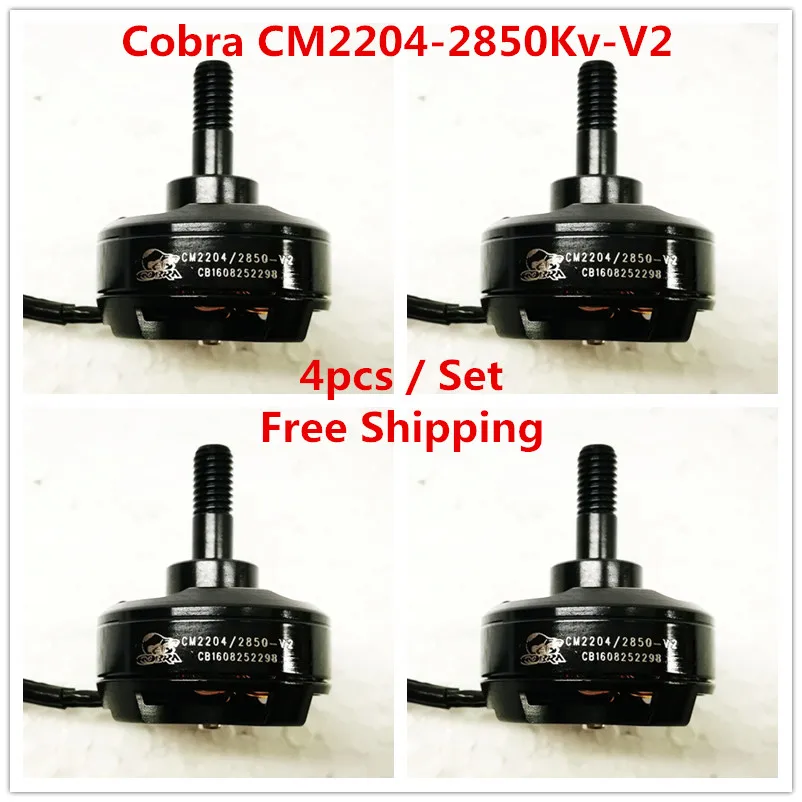 Cobra Motor CM2204-2850-V2 Superlight Brushless Motor for Mini drone,Fpv racing, Kv=2850, 4pcs in 1 set,