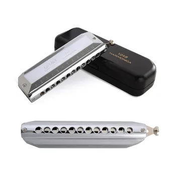 Chromatic Harmonica QIMEI 12 Holes/48 Tones Professional Wind Musical Instrument Adult Student C1-D4 Quality Mouth Organ Gifts