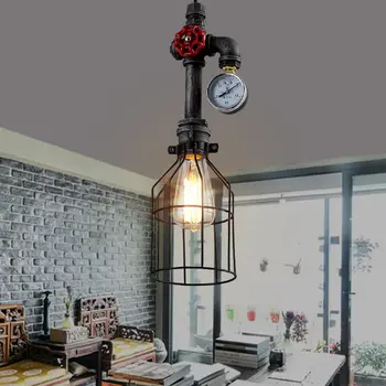 Retro Loft Style Vintage Pendant Light Droplight Iron Water Pipe Hanging Light For Cafe Bar Home Lighting Lamparas Colgantes