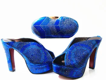 European Style Rhinestone Woman Shoes And Bag Set Summer High Heels Shoes And Matching Bag Set For Dress G11