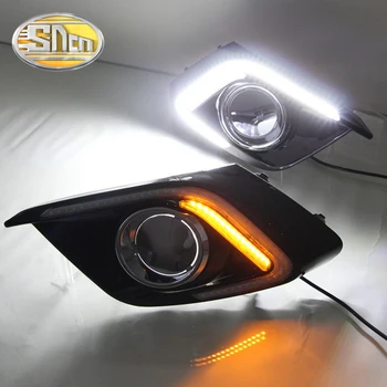SNCN LED Daytime Running Light For Mazda 3 2016,Car Accessories Waterproof ABS 12V DRL Fog Lamp Decoration