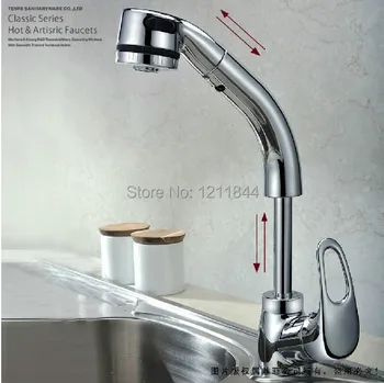 Large copper pull out kitchen faucet kitchen sink faucet hot and cold taps