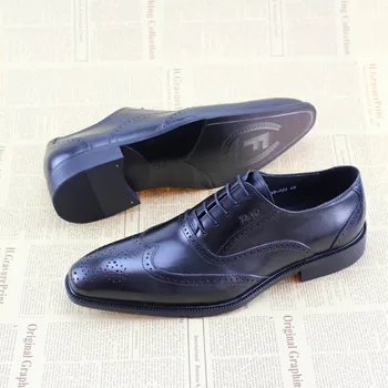 FELIX CHU 2017 Formal Genuine Leather Black Lace Up Oxford Men Dress Shoes Mens Square Toe Office Party Suit Flats 1815-928