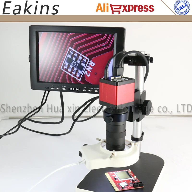 Highspeed 30 frames no move ghosting 13MP HDMI VGA Industrial Microscop Camera+130X lens+LED light+stand holder+8