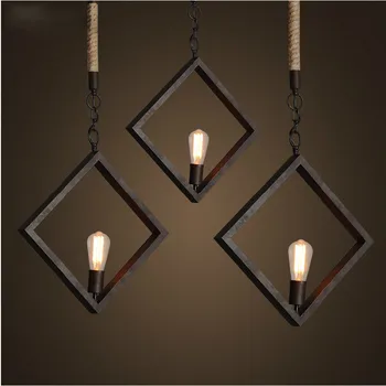 Modern Creative Popular Loft Style Iron And Rope Pendant Light Coffee Shop Restaurant Decoration Light Retro Lamp