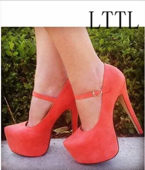 Women pumps fashion sexy high heels shoes shallow pumps ankle strap ladies shoes 2017 women pumps platform big size 42 red blue