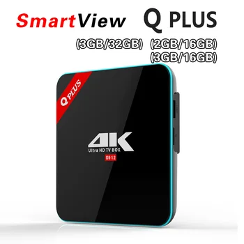 Q Plus 2G/32G Amlogic S912 Octa Core Android 6.0 TV BOX 2.4G/5GHz Dual WiFi BT4.0 Fully Load 4K Set Top Box Media Player