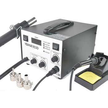 YOUYUE 953D 110V/220V 2 in 1 Electric Soldering Irons + Hot Air Gun SMD Rework Station Factory Wholesale