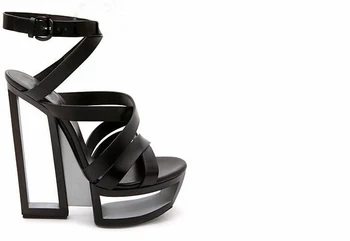 New Designer Fashion Women Shoes super high heels fretwork heels sandals peep toe buckle pumps fretwork Waterproof platform