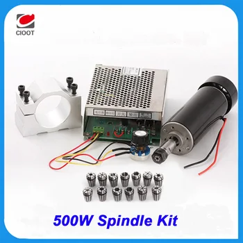2017 Cnc Router Spindle Motor Cnc 500w Spindle Motor Air Cooled Er11 Chuck + 52mm Clamps Power Supply Speed Governor For Diy