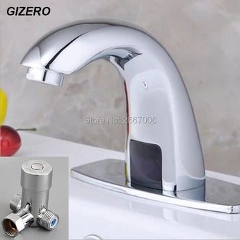 GIZERO New Hot & Cold Automatic Hands Touch Free Sensor Faucet Bathroom Mixer Tap Bathroom faucet Brass ZR6101M