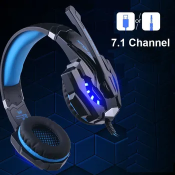 EACH G9000 USB 7.1 Stereo Game Gaming Headset Computer Headphone Earphone with Microphone LED Light For Computer PC