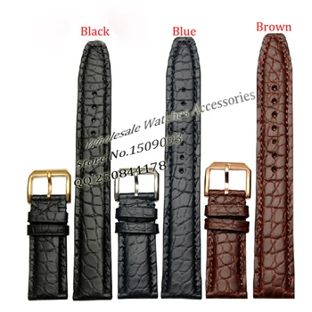 22mm Alligator Leather watchbands New Men Brown Watch Band Strap Bracelet Gold steel Deployment Clasp For Brand luxury fashion