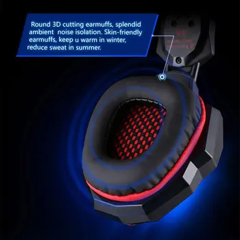 G3100 Vibration Function Pro Gaming Headphone Games Headset with Mic Stereo Bass LED Light for PC Gamer