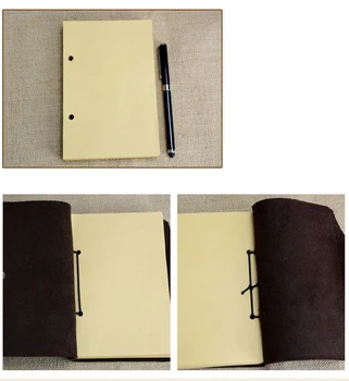 Newest Genuine leather hand written by the coil binding leather retro wind hand copied notebook leather notebook 01660