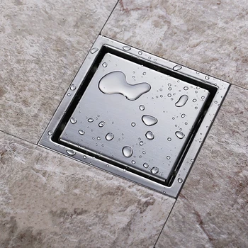 Tile Insert Square Floor Waste Grates Bathroom Shower Drain 150 x 150MM,304 Stainless steel-