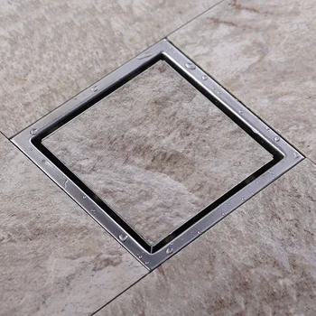 Tile Insert Square Floor Waste Grates Bathroom Shower Drain 150 x 150MM,304 Stainless steel-