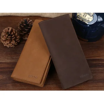 TIDING Nubuck Real Leather Purse Clutch for Men with Credit Card Passport Holder Long Travel Wallet 4089