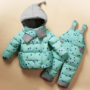 2017 New baby clothing set thicken down feather jacket kid coverall clothing sets infants down & parkas Suitable 1-4 years
