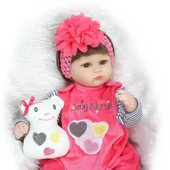 Silicone Soft Realistic Reborn Baby Doll 17 Inch Lifelike Girl Newborn Babies Cloth Body Toy Kids Birthday Xmas Gift