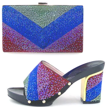 Italian Matching Shoe And Bag Sets With Rhinestone For Women,Fashion African Women Shoes And Bag Set HWE1-21