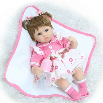 2017 New Cotton Body Babies Reborn Doll Silicone Brinquedos For Children Toys For Girls Play House Birthday Partner Boneca Alive