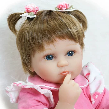 2017 New Cotton Body Babies Reborn Doll Silicone Brinquedos For Children Toys For Girls Play House Birthday Partner Boneca Alive