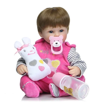 Newborn Babies Dolls 2017 Cotton Body Silicone Reborn Toys Birthday Gift Early Education Brinquedos For Children Lifelike Doll
