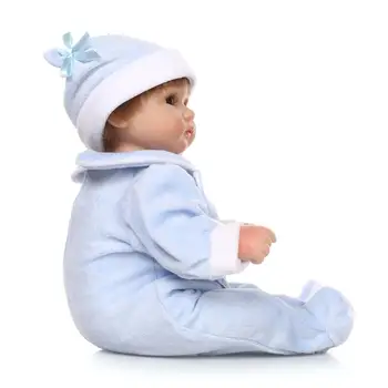 Soft silicone reborn baby doll toys lifelike 40cm vinyl reborn babies play house bedtime toy high-end birthday present to girls