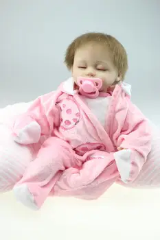 45cm Soft Body Silicone Reborn Baby Doll Toy For Girls Vinyl Newborn Girl Babies Dolls Kids Child Gift Girl Brinquedos