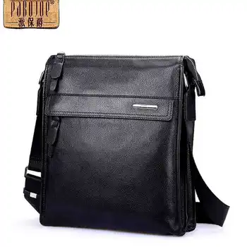 Pabojoe brand Genuine Leather Casual Men Messenger Bag Sling Shoulder Bag new 2017 cow leather bolsa feminina