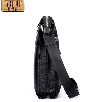 Pabojoe brand Genuine Leather Casual Men Messenger Bag Sling Shoulder Bag new 2017 cow leather bolsa feminina