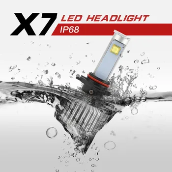 9007 LED Headlight Car Light Bulb White 6000K 12V 120W 9600Lm 8 LEDs High / Low Beam Waterproof Cooling Fan Universal Head Lamp