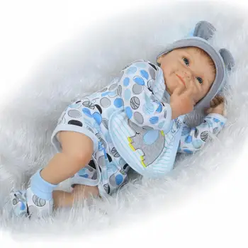 55cm Silicone Reborn Baby Boy Doll Toy Lifelike Soft Body Newborn Babies Doll Birthday Gift Girl Brinquedods Play House Toy