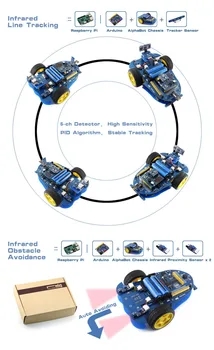 AlphaBot-Ar-Bluetooth Robot Building Set Remote Control Kit UNO PLUS+ AlphaBot+ Ultrasonic Sensor+Bluetooth+Versatile Acc Shield