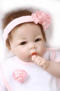 Lovely Silicone Reborn Baby Doll Toy Lifelike Newborn Girl Babies Princess Doll Fashion Birthday Gift Present Play House Toy