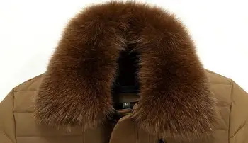 Men's Down Jacket With Hood 90% Duck Down Winter Overcoat Autumn Outwear Winter Coat True Fox Fur Collar Wholesale