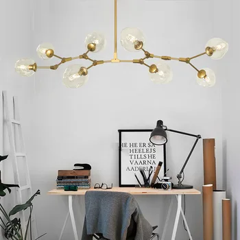 Horsten Vintage Industrial Pendant Light Amber Glass Shade Suspension Luminaire Black Gold Pendant Lamp Fixtures Dining Room