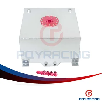 PQY STORE- 15 GALLON/56.8L RACING ALUMINUM GAS FUEL CELL TANK WITH BILLET RED CAP FUEL SURGE TANK PQY- TK72