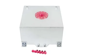 PQY STORE- 15 GALLON/56.8L RACING ALUMINUM GAS FUEL CELL TANK WITH BILLET RED CAP FUEL SURGE TANK PQY- TK72