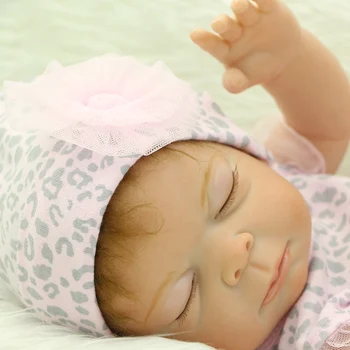 50 cm 20 Inch Reborn Newborn Babies Dolls Full Silicone Vinyl Real Lifelike Princess Girl Baby With Pink Leopard Kids Playmate