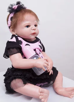 55cm Full body silicone reborn baby doll toys lifelike newborn girl baby-reborn doll child brithday gift girls brinquedos