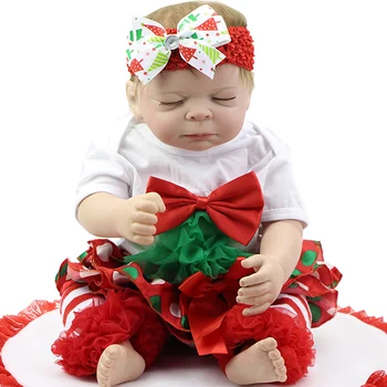 Alive Lifelike Reborn Girl Babies Silicone Vinyl Full Body Newborn Baby Dolls 20 Inch Realistic Waterproof Kids Bedtime Toy