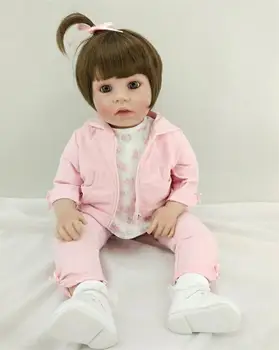 New Silicone Reborn Baby Doll Toys Lovely Princess Babies Soft Vinyl Toddler Dolls Birthday Christmas Gifts Girls Brinquedos