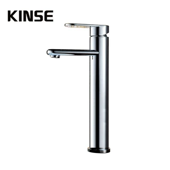 Single Hole Sitting Style High Brass Basin Faucet Chrome Surface Hot And Cold Control Basin Faucets Mixer Tap