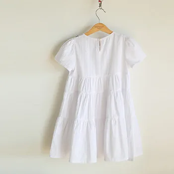 Little teenagers princess girls dresses children short sleeve white kids summer spring dress 2017 new Korean style clothing