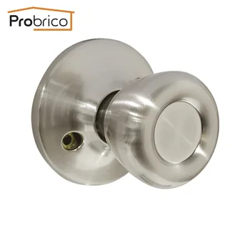 Probrico Passage Keyless Door Lock Tulip Style Stainless Steel Satin Nickel Door Knob Door Handle For Interior Door DL576SNPS