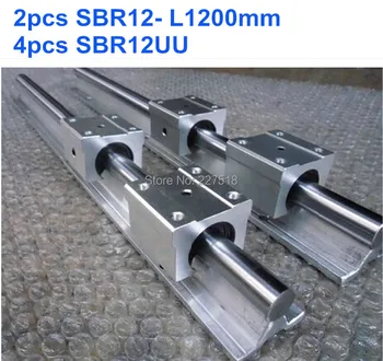 2pcs linear rail SBR12 -L1200mm, 4pcs SBR12UU blocks
