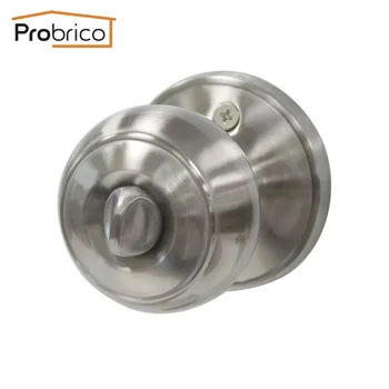 Probrico Stainless Steel Safe Lock Satin Nickel Security Door Lock DL609SNBK Door Handles Privacy Door Keyless Lock Knobs